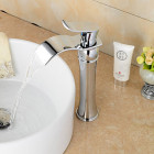 Robinet de lavabo contemporain de hauteur 315 mm en laiton chrome