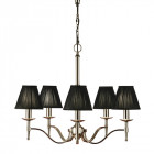 Suspension 5 ampoules stanford, nickel, abat-jour noirs