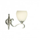 Applique 1 ampoule columbia, nickel et verre opale