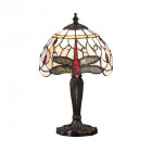 Lampe 20 cm dragonfly beige, verre et résine