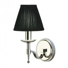Applique 1 ampoule stanford, nickel, abat-jour noir
