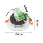 Spot encastrable led cob 10w 120 - couleur eclairage au choix