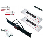 Lot 2 règles de guidage F80 +F160 +butée angulaire F-WA + pièce de raccordement F-VS + 2 serre-joint FSZ+ housse MAFELL 204749