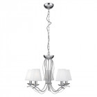 Suspension andretti, en chrome avec 5 abat-jour blancs