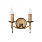 Applique 2 ampoules stanford, laiton antique