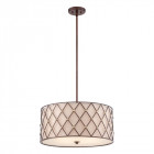 Suspension brown lattice, cuivre, 4 ampoules