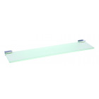 Tablette de salle de bain 50 cm fixations en zinc chromé serie new york tablette en verre satiné