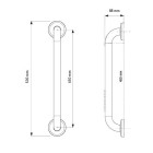 Barre d'appui droite en acier inoxydable 450mm accessibilité pmr