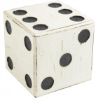 Dé en bois blanc vieilli taille 2