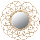 Miroir en rotin fleur