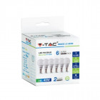 Kit super saver pack v-tac vt-2266 6pcs/pack ampoule led mini globe p45 5,5w e14 blanc chaud 2700k - sku 2733