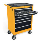 Servante d'atelier VITO 7 tiroirs 221 outils haute qualité chrome vanadium Meuble de garage complète sur roues