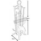 Valet de cheminée 4 accessoires en fer forgé
