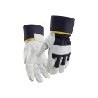 Gants de travail semi-doublés en cuir Marine-Foncé/Blanc - 28411462
