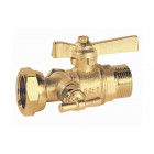 Vanne à sphère laiton 643 Mâle à écrou tournant avec purge - Passage intégral - Filetage 20 / 27