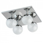 Plafonnier chromé techno 4 ampoules 16 cm