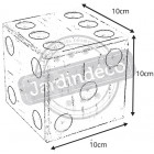 Dé en bois blanc vieilli