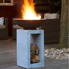 Bol à feu rond avec base à l'aspect de ciment 967183