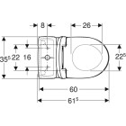 Pack WC au sol Renova Compact avec réservoir attenant, sortie multidirectionnelle semi-caréné rimfree et abattant WC