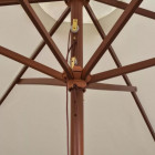 Parasol avec poteau en bois 270 x 270 cm blanc crème