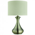 Lampe de table touch lamps, en laiton antique, abat-jour crème