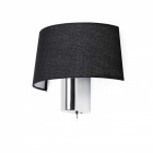 Aplique murale noire hotel h20 cm 1 ampoule
