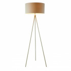 Lampadaire tri, nickel mat, avec abat-jour