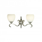 Applique 2 ampoules columbia, nickel et verre opale