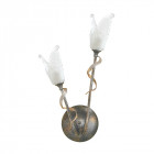 Applique fly, noir / argent / or et verre, 2 ampoules