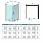 Cabine de douche 76 x 100 porte pivotante sablée H185cm, paroi fixe en verre transparent, anticalcaire,barre de fixation de 140cm