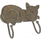 Patère chat en métal vieilli Patère chat en métal vieilli