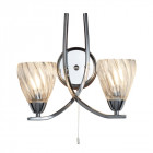 Applique 2 ampoules ascona ii, en chrome et verre