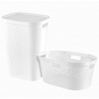 Ensemble de paniers à linge 2 pcs infinity 40l+60l blanc