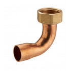 Raccord 2 pièces coudé laiton à visser femelle écrou prisonnier F3/8 (12x17) / cuivre à souder NOYON & THIEBAULT - Ø 14 mm - 778-1214L1