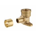 Coude applique à glissement pour tube PER NOYON & THIEBAULT - Ø 16 mm à visser femelle F1/2' (15x21) 2 trous pour fixation au mur Bague en laiton - 3191-1516L1