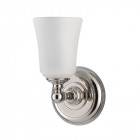 Applique huguenot lake, chrome poli et verre opale, 1 ampoule