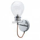 Applique murale chromée loft 1 ampoule 20 cm