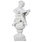 Statue ange musicien en pierre reconstituée mandoline
