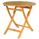 Table ronde pliante look teck