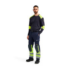 T-shirt manches longues ignifuge retardant flamme Marine/Jaune-Fluo 34571761 - Taille au choix