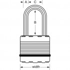 Master lock cadenas excell 3 pcs acier 45 mm m1eurtrilh