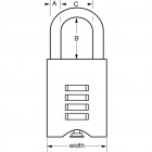 Master lock cadenas à combinaison laiton massif 50 mm 651eurd