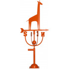Girouette design girafe orange