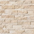 Plaquette de parement premium pierre naturelle travertin beige brut/adouci intérieur / extérieur (au m²)