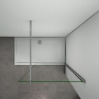 Paroi de douche 50x200cm en 8mm verre anticalcaire et une barre de douche carré 90cm