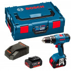 Perceuse visseuse à percussion GSB 18-2-LI Bosch (2 batteries 3,0 Ah + chargeur + coffret L-Boxx 136)