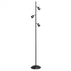 Lampadaire noir techno 3 ampoules 165.5 cm