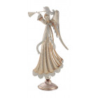 Statuette ange en métal doré et paillettes