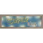 Plaque lumineuse bois et leds super héro