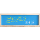 Plaque lumineuse bois et leds super héro